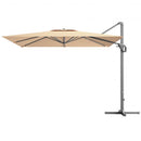 10x10 Feet Patio Offset Cantilever Umbrella with Aluminum 360° Rotation Tilt-Beige