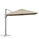 10x10 Feet Patio Offset Cantilever Umbrella with Aluminum 360° Rotation Tilt-Coffee