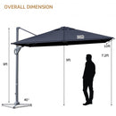 10x10 Feet Patio Offset Cantilever Umbrella with Aluminum 360° Rotation Tilt-Navy