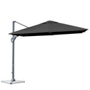 10x10 Feet Patio Offset Cantilever Umbrella with Aluminum 360° Rotation Tilt-Gray