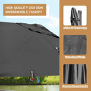 10x10 Feet Patio Offset Cantilever Umbrella with Aluminum 360° Rotation Tilt-Gray