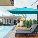 10x10 Feet Patio Offset Cantilever Umbrella with Aluminum 360° Rotation Tilt-Turquoise