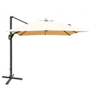 10x13ft Rectangular Cantilever Umbrella with 360° Rotation Function-Beige
