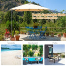 10x13ft Rectangular Cantilever Umbrella with 360° Rotation Function-Beige