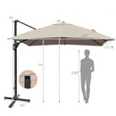 10x13ft Rectangular Cantilever Umbrella with 360° Rotation Function-Coffee