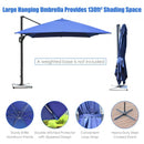 10x13ft Rectangular Cantilever Umbrella with 360° Rotation Function-Navy