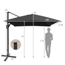 10x13ft Rectangular Cantilever Umbrella with 360° Rotation Function-Gray