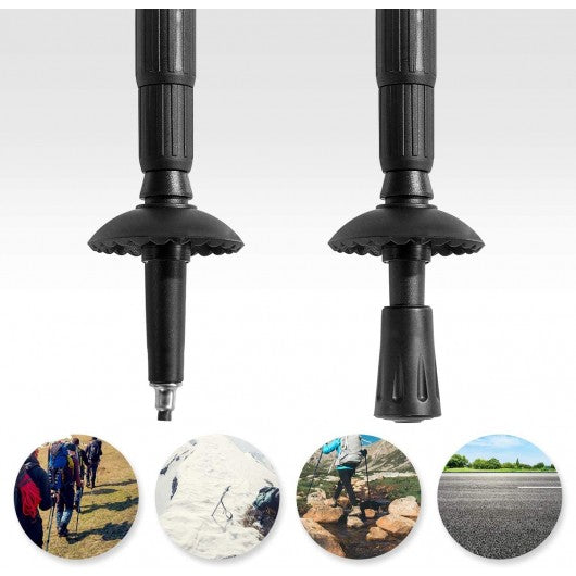 Pair 2 65-135 cm Trekking Alpenstock Anti-shock Sticks