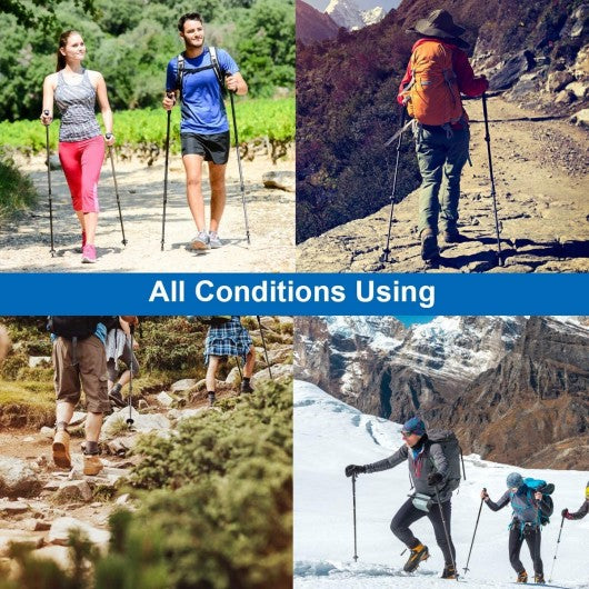 Pair 2 65-135 cm Trekking Alpenstock Anti-shock Sticks