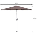 10FT Patio Umbrella 6 Ribs Market Steel Tilt with Crank Outdoor Garden without Weight Base-Tan