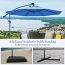 10' Patio Outdoor Sunshade Hanging Umbrella without Weight Base-Blue