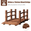 5' Wooden Garden Bridge Arc Stained Finish Footbridge Decorative