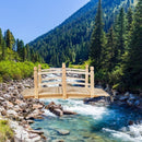 5' Wooden Garden Bridge Arc Stained Finish Footbridge Decorative