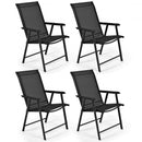 4-Pack Patio Folding Chairs Portable for Outdoor Camping-Black
