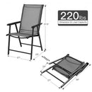 4-Pack Patio Folding Chairs Portable for Outdoor Camping-Gray