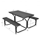 Picnic Table Bench Set for Outdoor Camping -Black