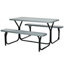 Picnic Table Bench Set for Outdoor Camping -Gray