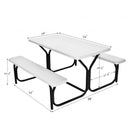 Picnic Table Bench Set for Outdoor Camping -White