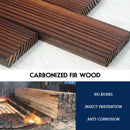 2 Tiers Outdoor Wooden Barrel Waterfall Fountain with Pump