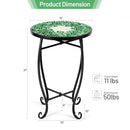 Outdoor Indoor Steel Accent Plant Stand Cobalt Table-Green