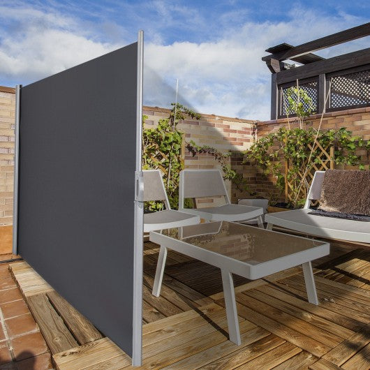 118.5" x 63" Patio Retractable Folding Side Awning Screen Privacy Divider
