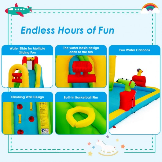 Inflatable Splash Jump Slide Water Bounce without Blower