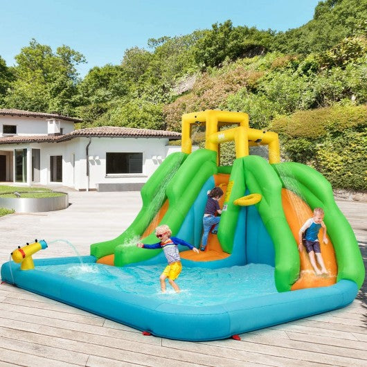 Inflatable Water Park Bounce House with Climbing Wall Without Blower
