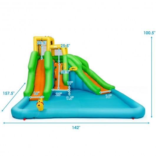 Inflatable Water Park Bounce House with Climbing Wall Without Blower