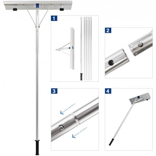 20 ft Aluminum Snow Rake Lightweight Snow Removel Tool