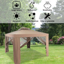 Canopy and Garden Structures Gazebo with Netting for Outdoors-Coffee