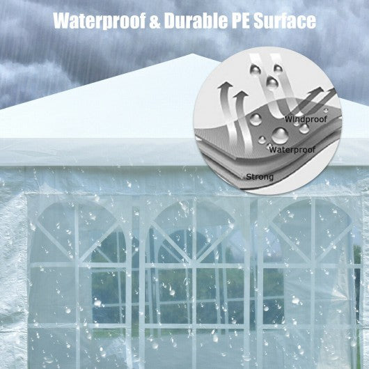 10' x 20' 6 Sidewalls Canopy Tent with Carry Bag-White