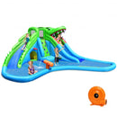 Inflatable Crocodile Water Slide Climbing Wall Bounce House with 780W Blower