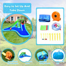 Inflatable Crocodile Water Slide Climbing Wall Bounce House with 780W Blower