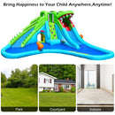 Crocodile Themed Inflatable Dual Slide Bounce House without Blower