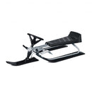 Kids Snow Sled with Steering Wheel and Double Brakes Pull Rope-Black