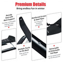 Kids Snow Sled with Steering Wheel and Double Brakes Pull Rope-Black