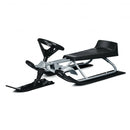 Kids Snow Sled with Steering Wheel and Double Brakes Pull Rope-Black