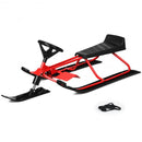 Snow Sled with Steering Wheel and Double Brakes Pull Rope Slider