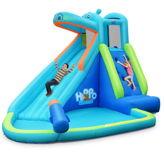 Inflatable Water Pool with Splash and Slide without Blower