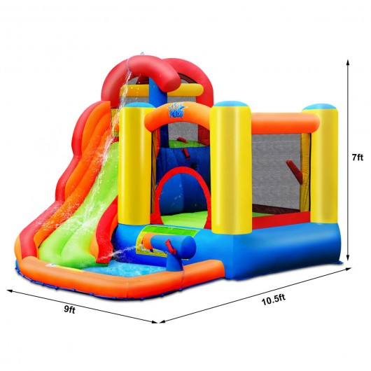 Inflatable Water Slide Bounce House with Pool and Cannon without Blower