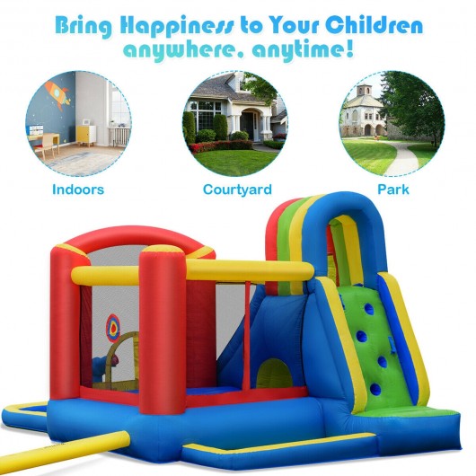 Inflatable Kid Bounce House Slide Climbing Splash Park Pool Jumping Castle without Blower