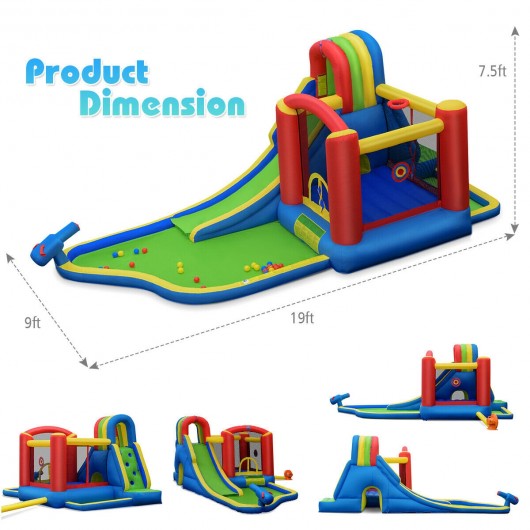 Inflatable Kid Bounce House Slide Climbing Splash Park Pool Jumping Castle without Blower