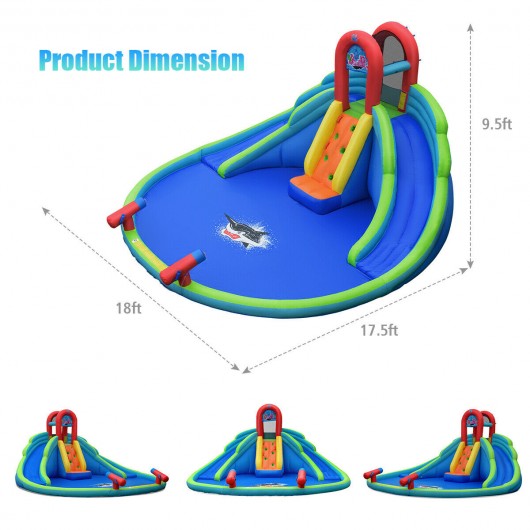 Kids Inflatable Water Slide Bounce House with Carry Bag Without Blower