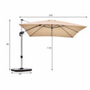 10 ft 360 Degree Tilt Aluminum Square Patio Offset Cantilever Umbrella without Weight Base