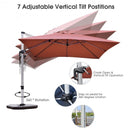 10 ft 360 Degree Tilt Aluminum Square Patio Offset Cantilever Umbrella without Weight Base