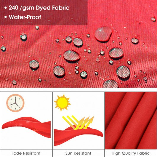 11' Patio Offset Cantilever Umbrella 360° Rotation Aluminum Tilt-Red