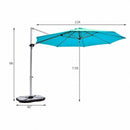 11' Patio Offset Cantilever Umbrella 360° Rotation Aluminum Tilt-Blue