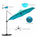 11' Patio Offset Cantilever Umbrella 360° Rotation Aluminum Tilt-Blue