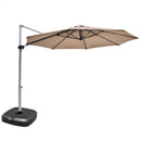 11' Patio Offset Cantilever Umbrella 360° Rotation Aluminum Tilt-Tan