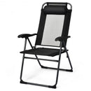 4 Pcs Patio Garden Adjustable Reclining Folding Chairs with Headrest-Black